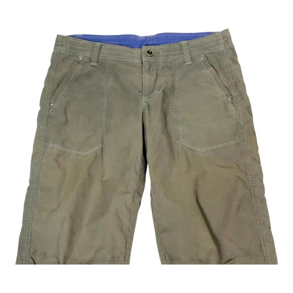 Kuhl Kendra Capri Pants Beige Olive Cropped Hiking Pant Embroidered Size 12 - Picture 4 of 8